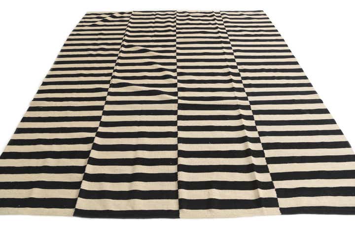 8' 5 x 9' 9 Hand Woven Kilim Modern Wool Rug