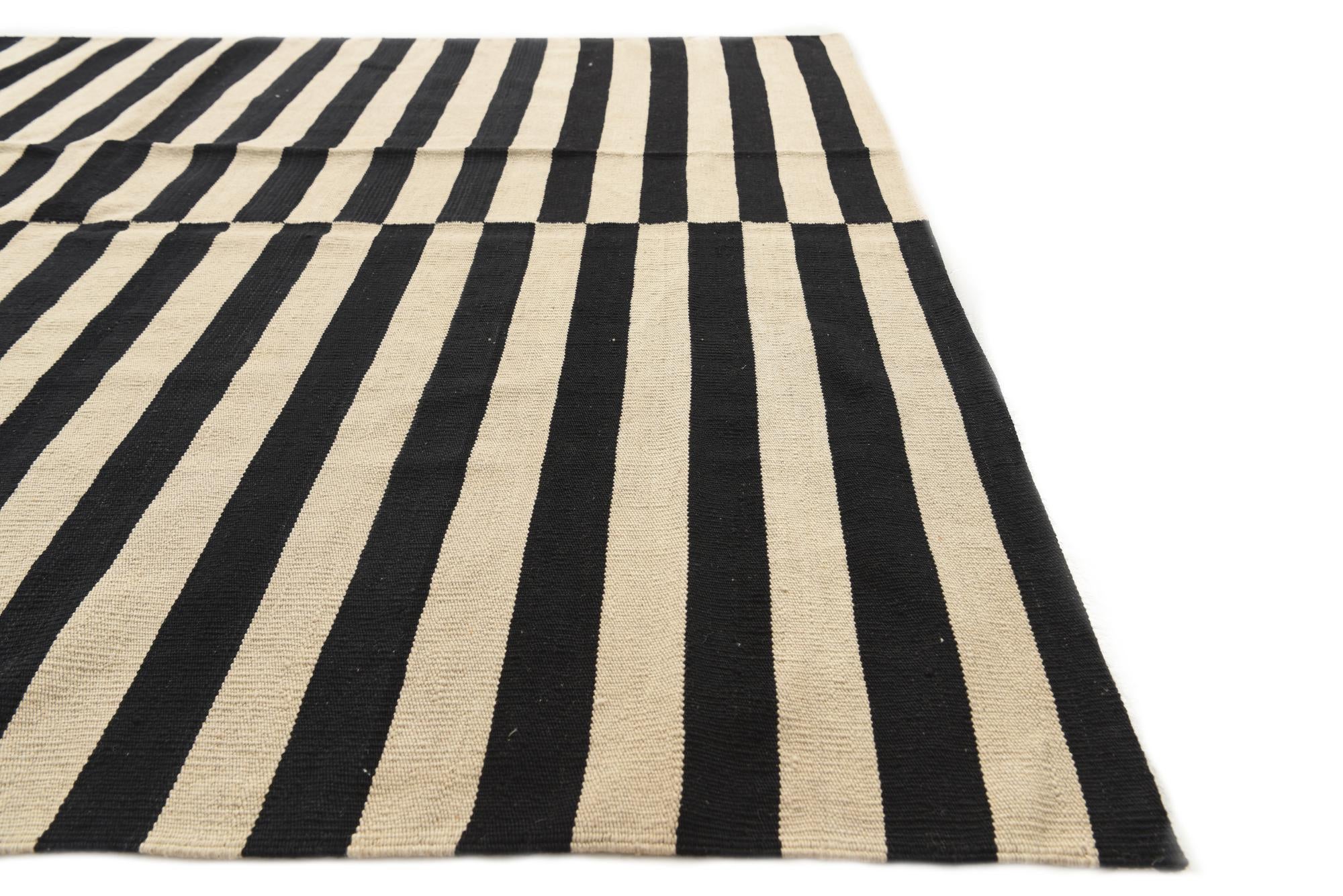 5' 8 x 8' Hand Woven Kilim Modern Wool Rug