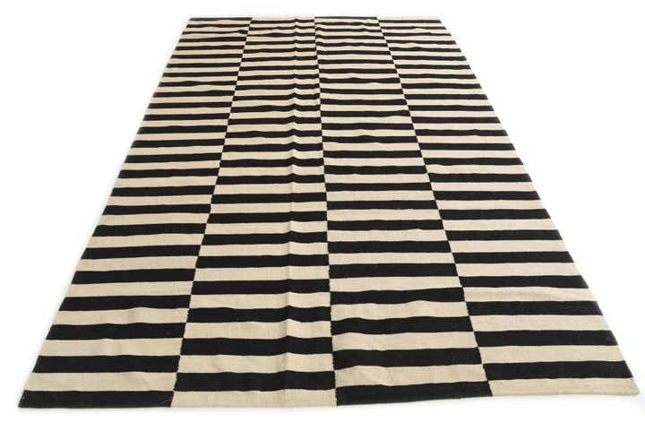 6' 5 x 9' 9 Hand Woven Kilim Modern Wool Rug