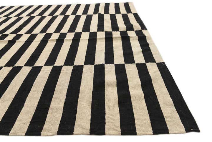 6' 5 x 9' 9 Hand Woven Kilim Modern Wool Rug