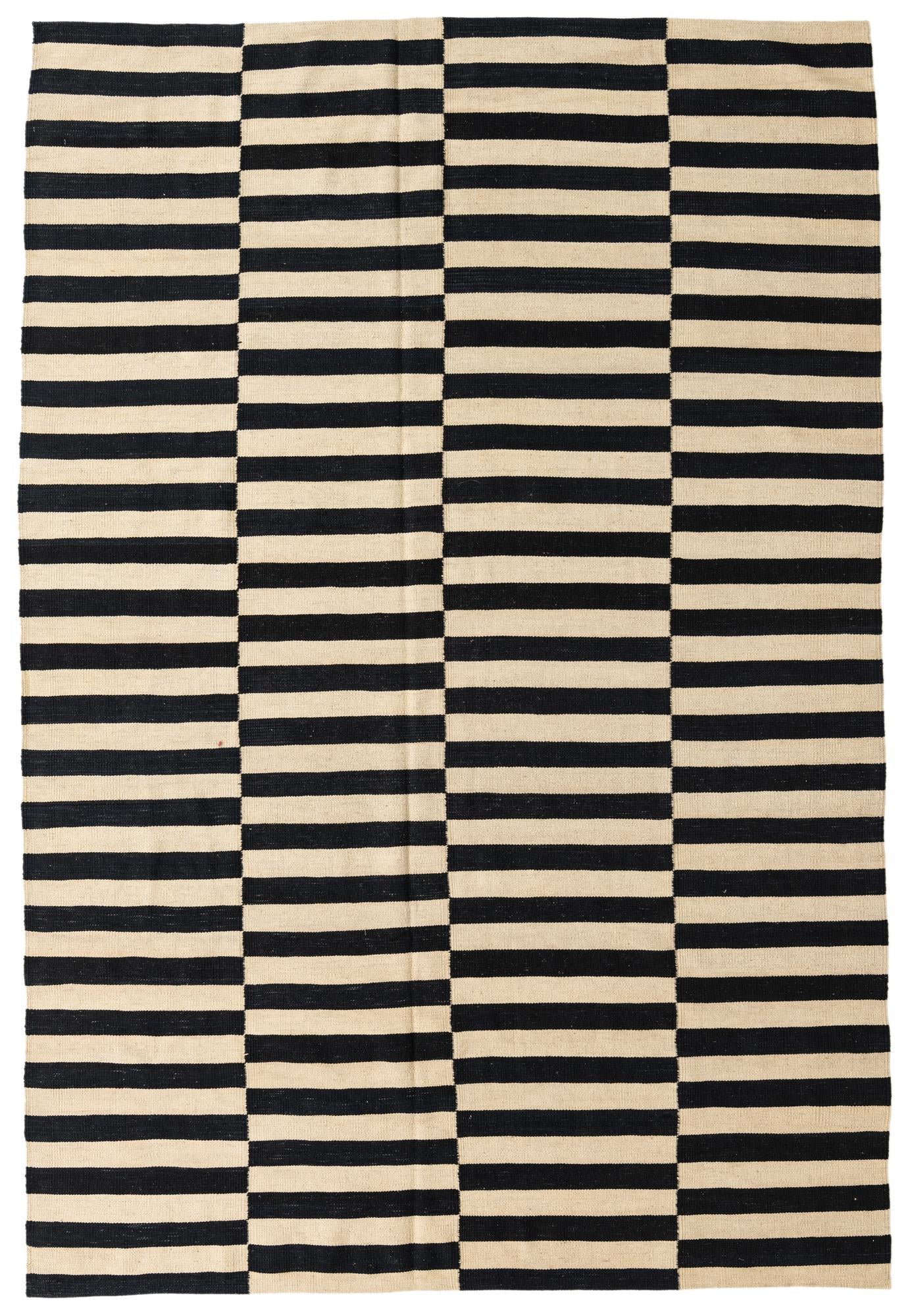 6' 7 x 9' 9 Hand Woven Kilim Modern Wool Rug