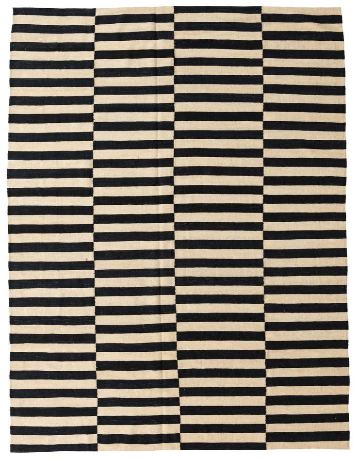 Detail image of 6' 7 x 9' 9 Hand Woven Kilim Modern Wool Rug