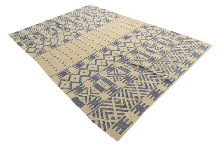 6' 8 x 9' 9 Hand Woven Kilim Modern Wool Rug