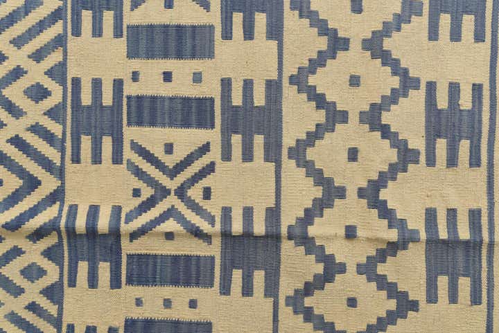 6' 8 x 9' 9 Hand Woven Kilim Modern Wool Rug
