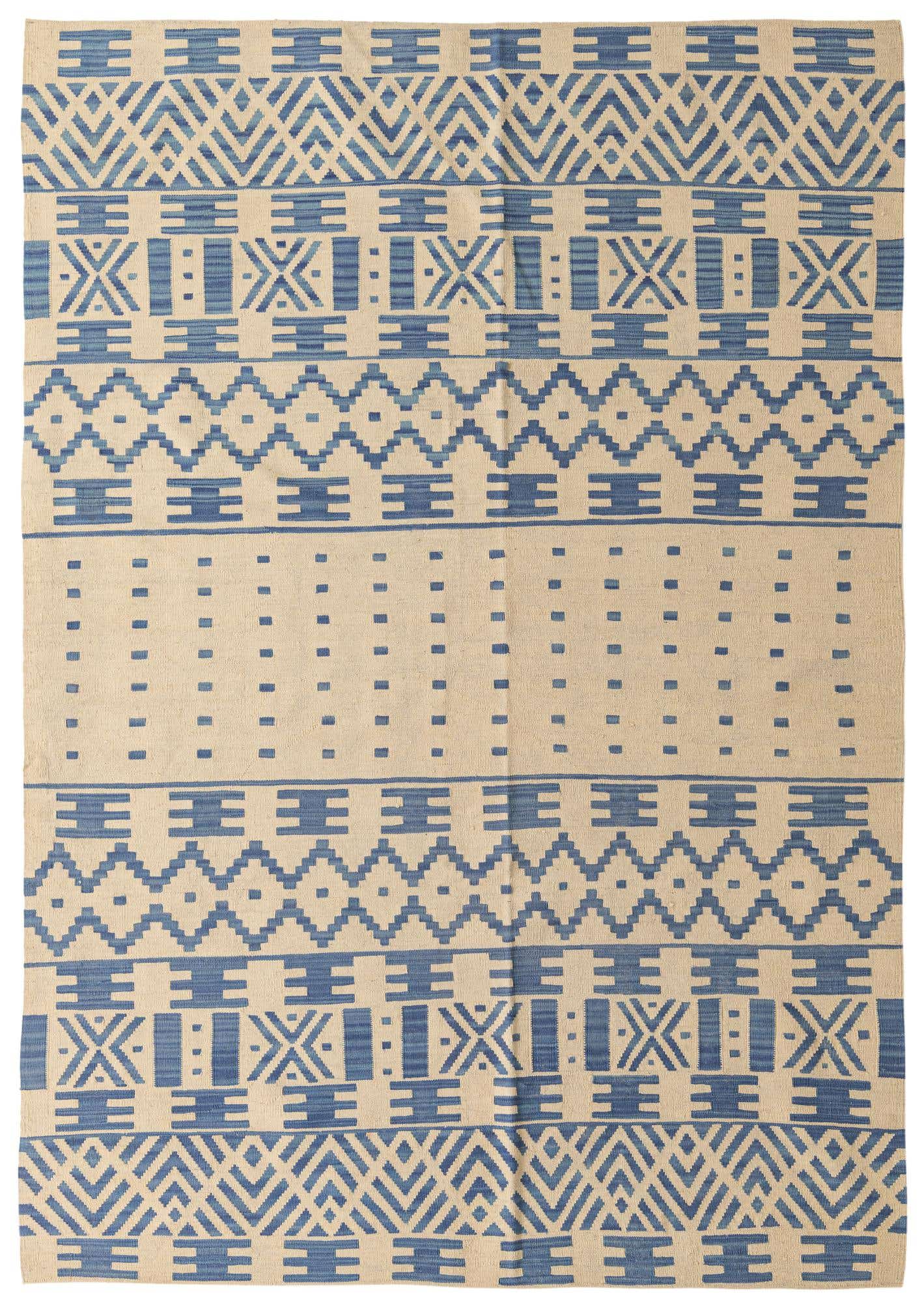 6' 8 x 9' 9 Hand Woven Kilim Modern Wool Rug