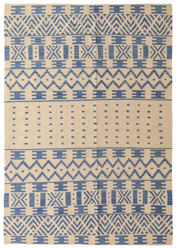 6' 8 x 9' 9 Hand Woven Kilim Modern Wool Rug