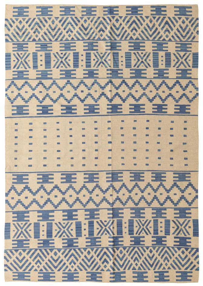 Detail image of 6' 8 x 9' 9 Hand Woven Kilim Modern Wool Rug