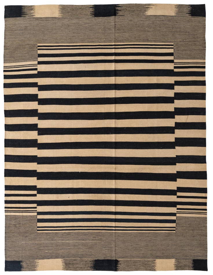 Detail image of 6' 10 x 9' 8 Hand Woven Kilim Modern Wool Rug