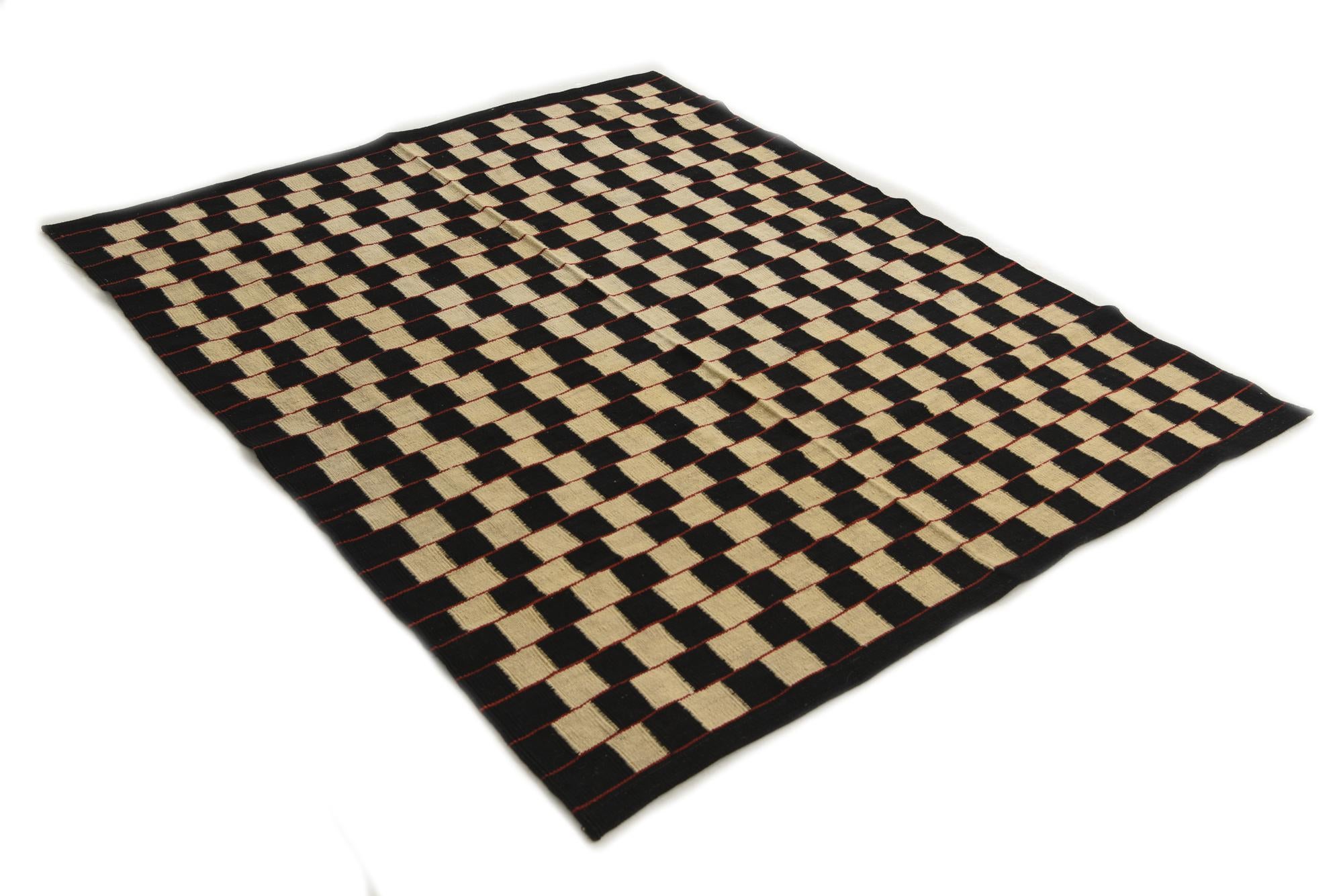5' 2 x 6' Hand Woven Kilim Modern Wool Rug