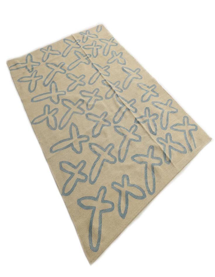 Detail image of 6' 9 x 7' 10  Hand Woven Kilim Modern Wool Rug