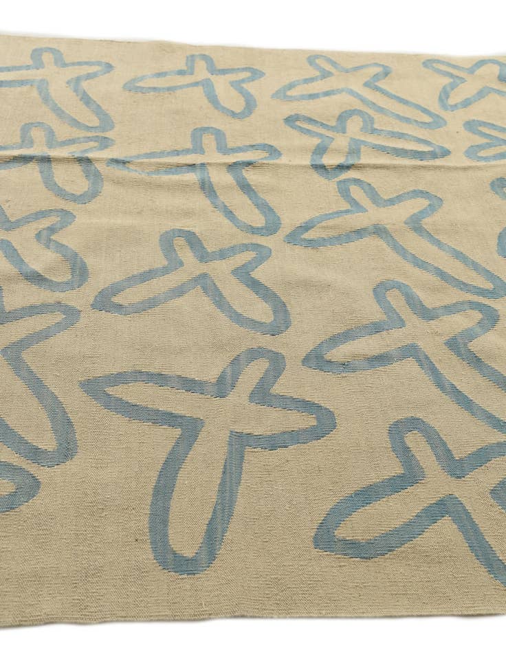Detail image of 6' 9 x 7' 10  Hand Woven Kilim Modern Wool Rug