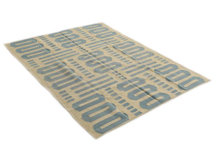 Detail image of 5' 3 x 6' 5 Hand Woven Kilim Modern Wool Rug