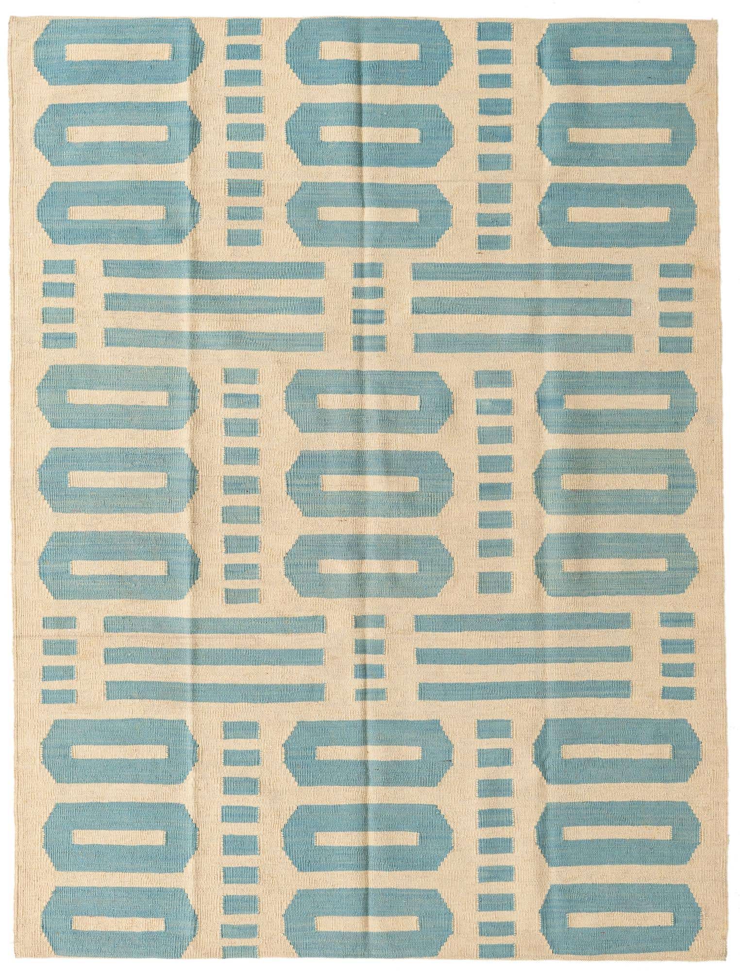 5' 3 x 6' 5 Hand Woven Kilim Modern Wool Rug