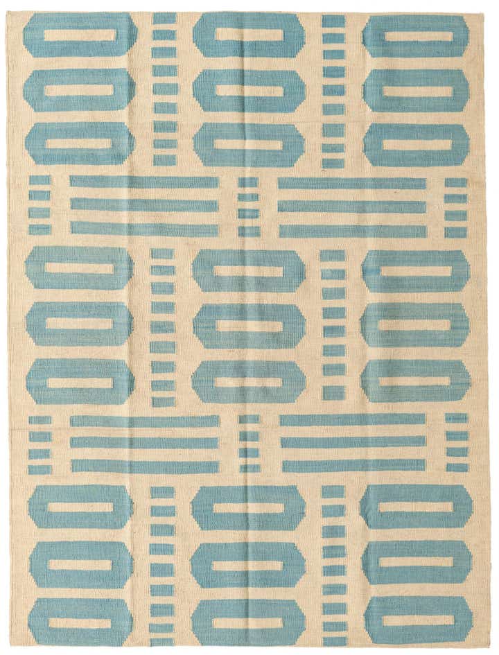 5' 3 x 6' 5 Hand Woven Kilim Modern Wool Rug