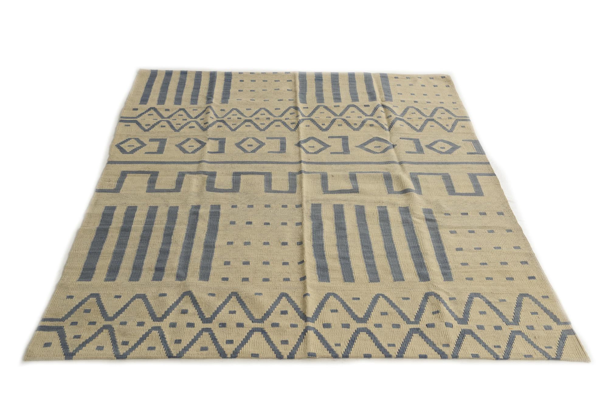 5' x 6' 7 Hand Woven Kilim Modern Wool Rug