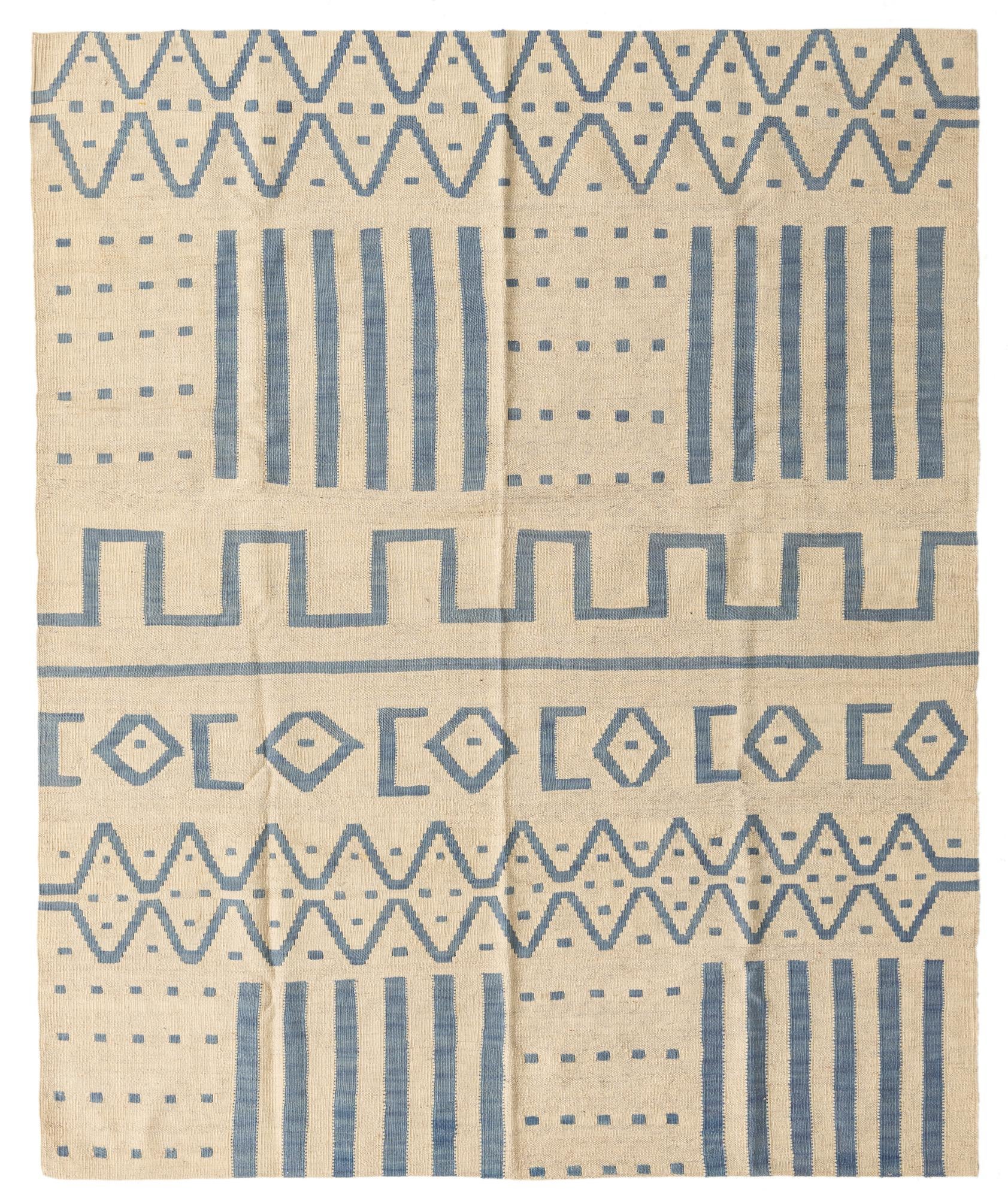 5' x 6' 7 Hand Woven Kilim Modern Wool Rug