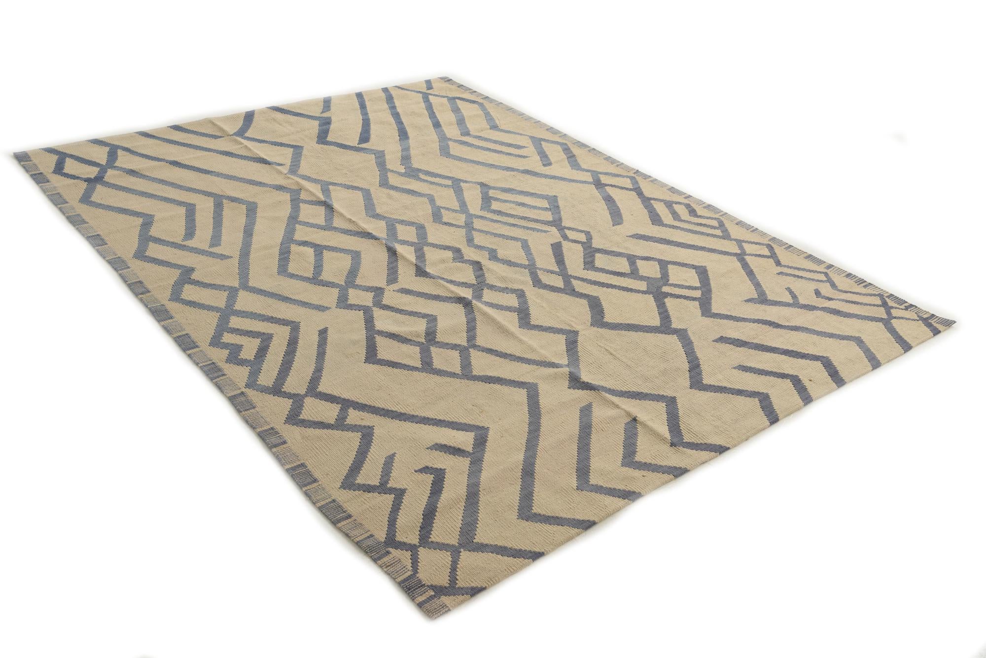 6' x 8' Hand Woven Kilim Modern Wool Rug