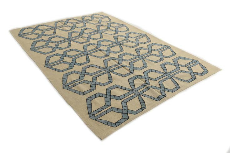 Detail image of 6' 9 x 9' 7 Hand Woven Kilim Modern Wool Rug
