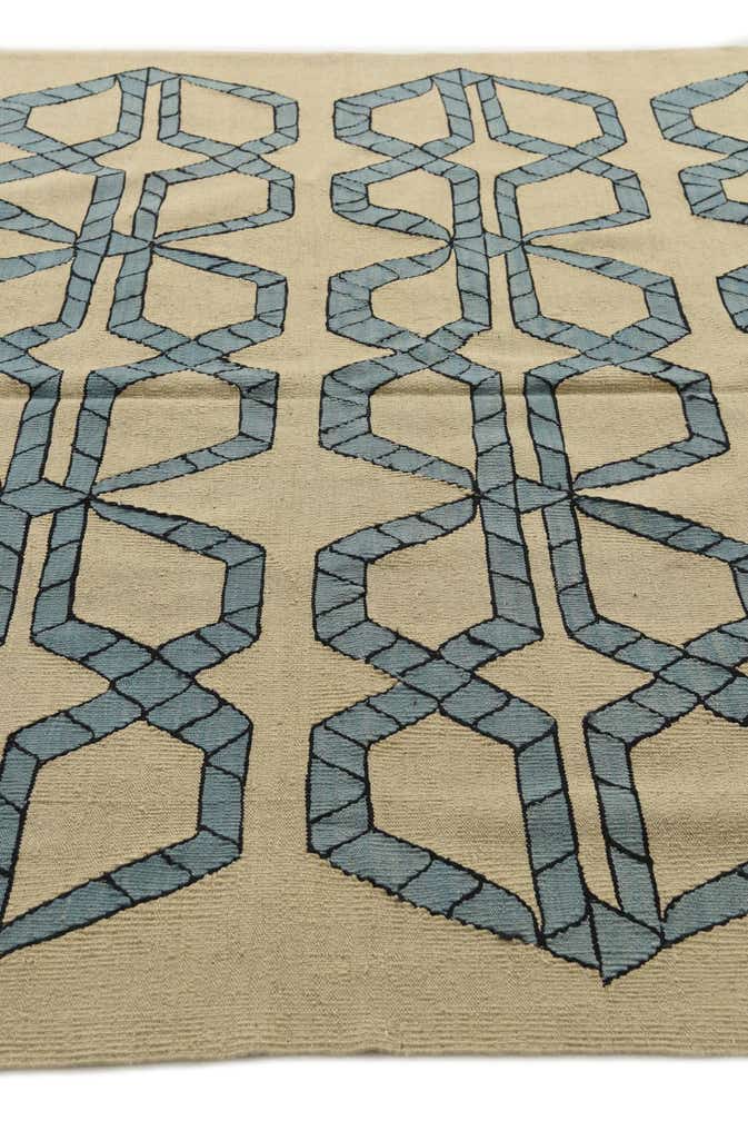 6' 9 x 9' 7 Hand Woven Kilim Modern Wool Rug