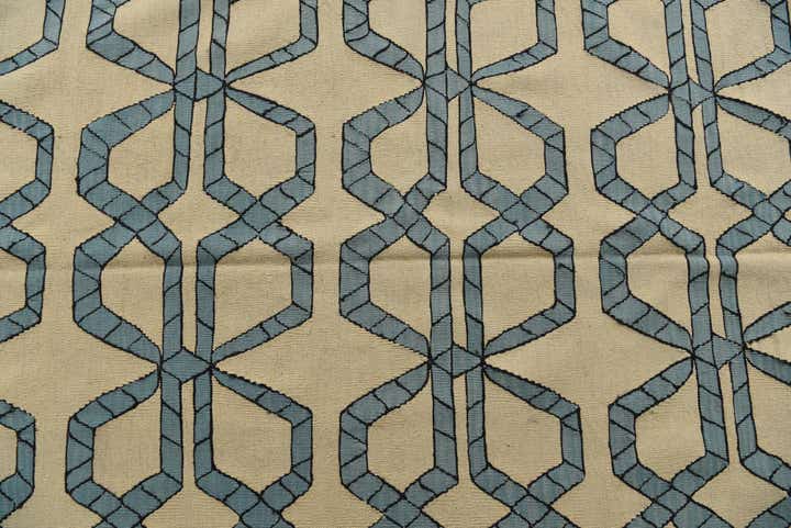 6' 9 x 9' 7 Hand Woven Kilim Modern Wool Rug