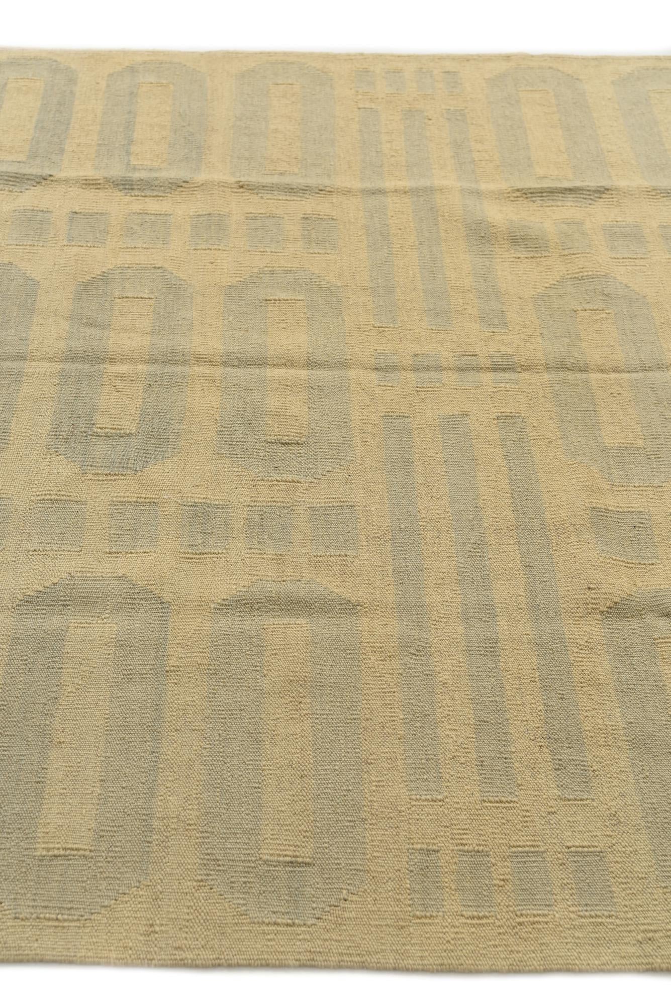 4' 10 x 6' 7 Hand Woven Kilim Modern Wool Rug