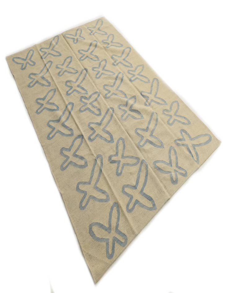 Detail image of 5' 8 x 7' 10 Hand Woven Kilim Modern Wool Rug