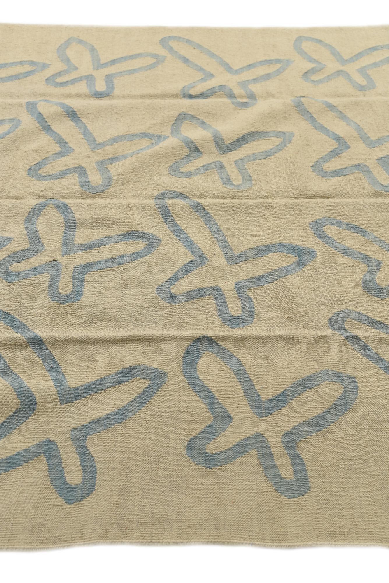 5' 8 x 7' 10 Hand Woven Kilim Modern Wool Rug