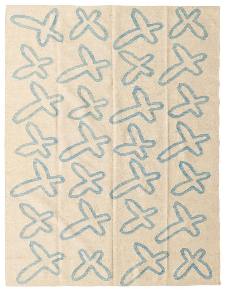 Detail image of 5' 8 x 7' 10 Hand Woven Kilim Modern Wool Rug