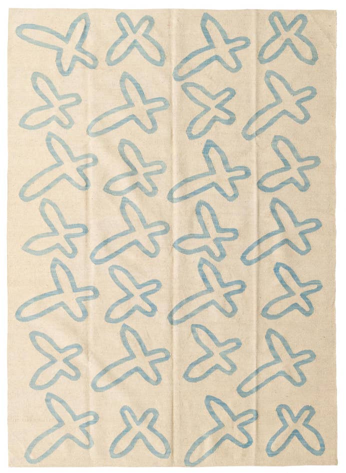 Detail image of 5' 8 x 7' 10 Hand Woven Kilim Modern Wool Rug