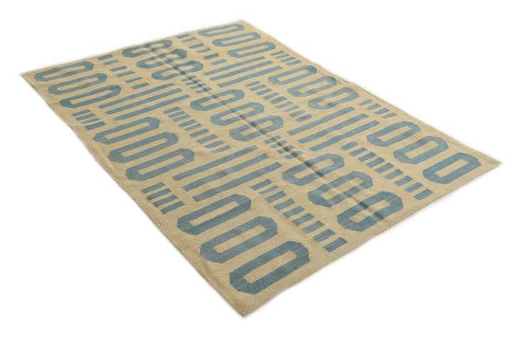 4' 9 x 6' 7 Hand Woven Kilim Modern Wool Rug