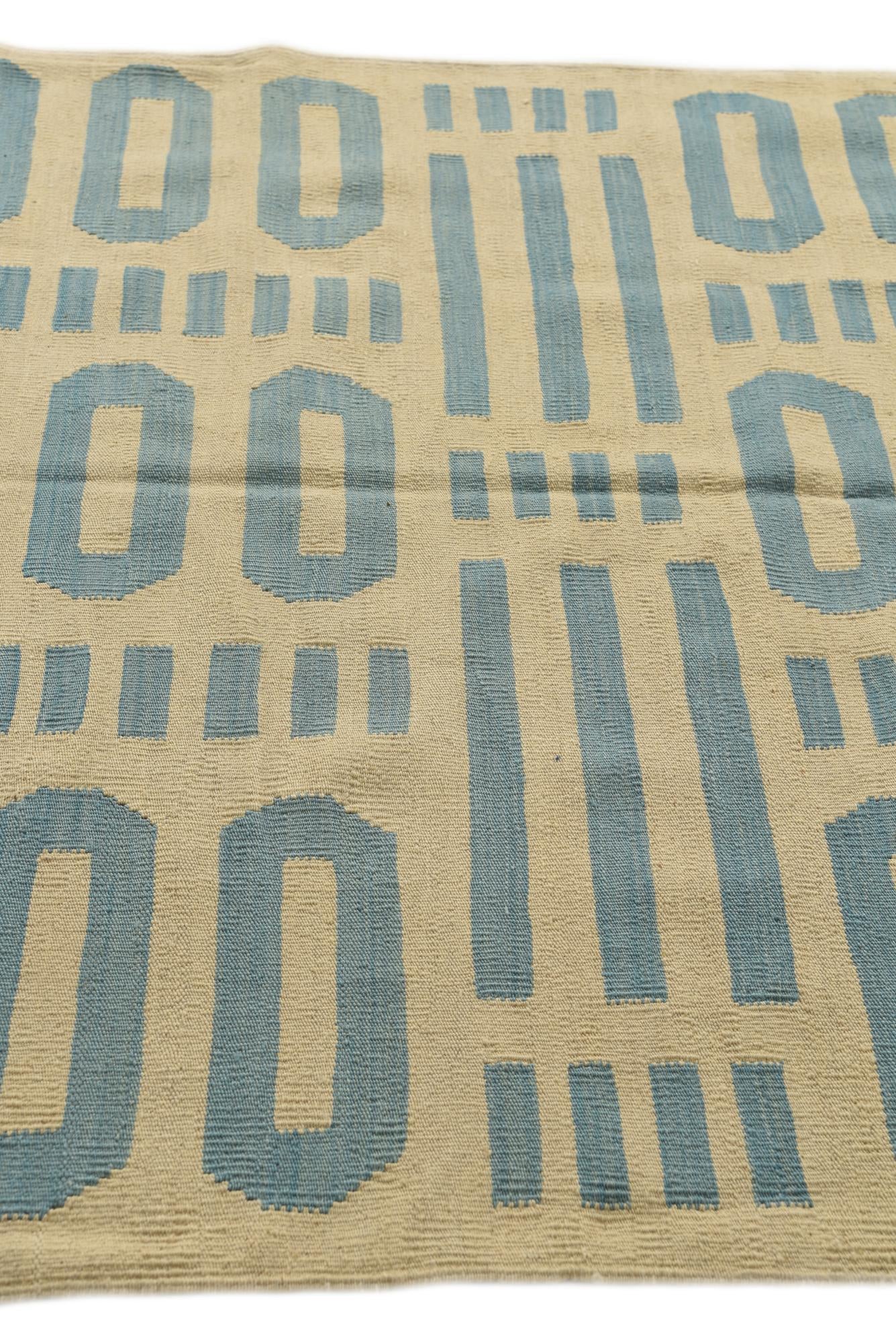 4' 9 x 6' 7 Hand Woven Kilim Modern Wool Rug