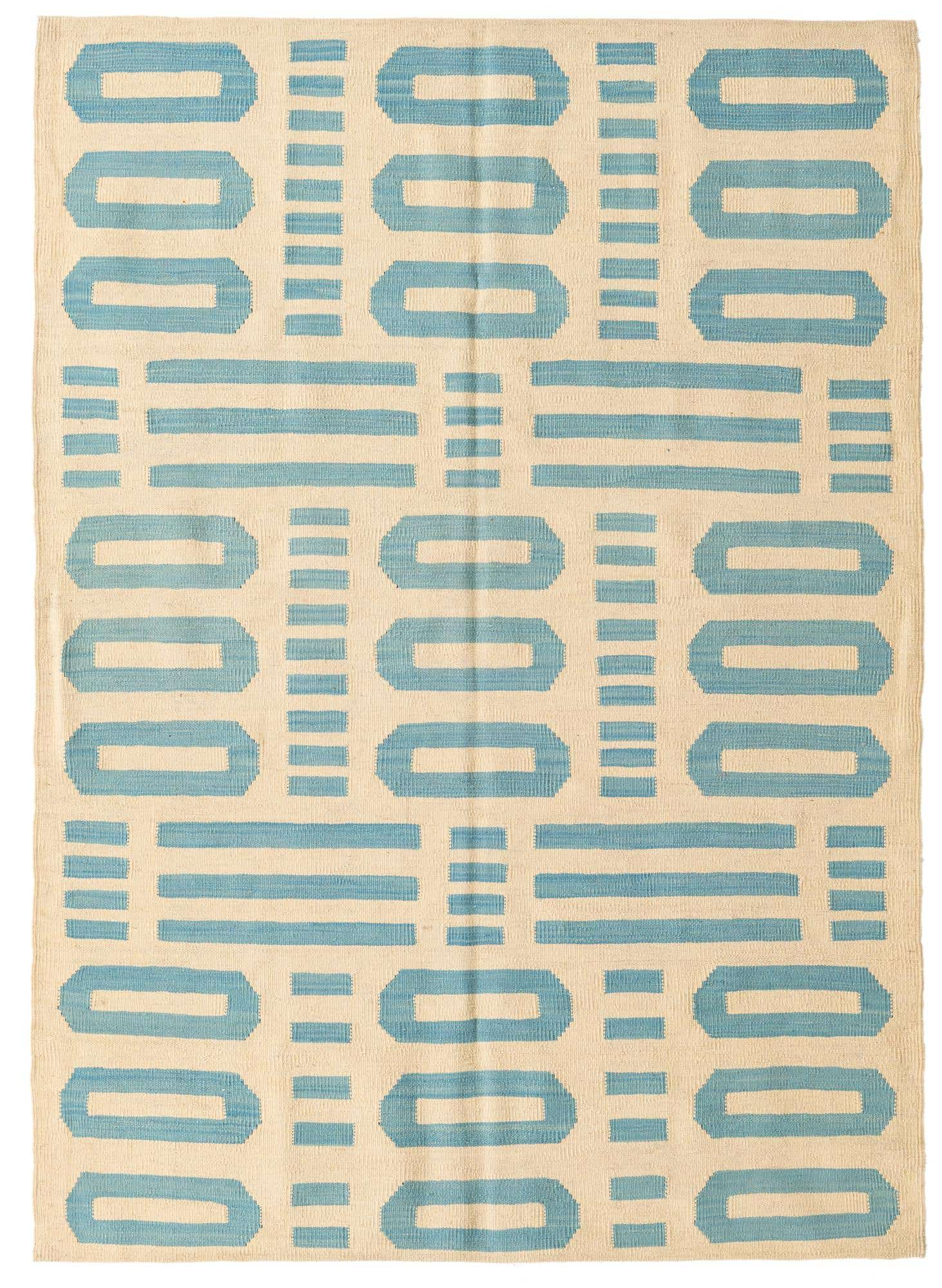4' 9 x 6' 7 Hand Woven Kilim Modern Wool Rug
