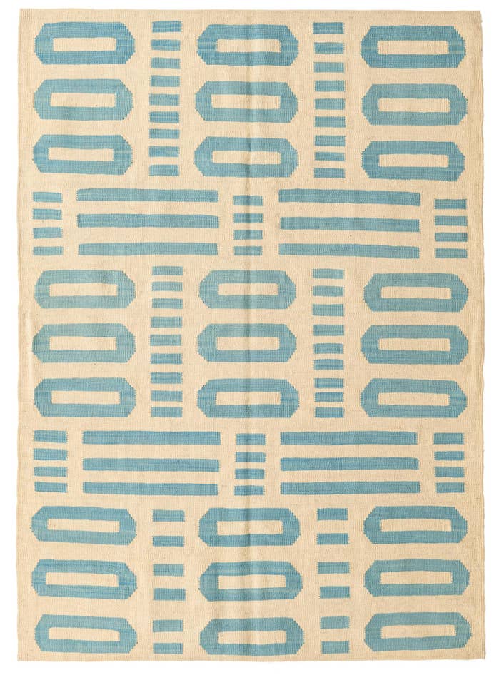 Detail image of 4' 9 x 6' 7 Hand Woven Kilim Modern Wool Rug