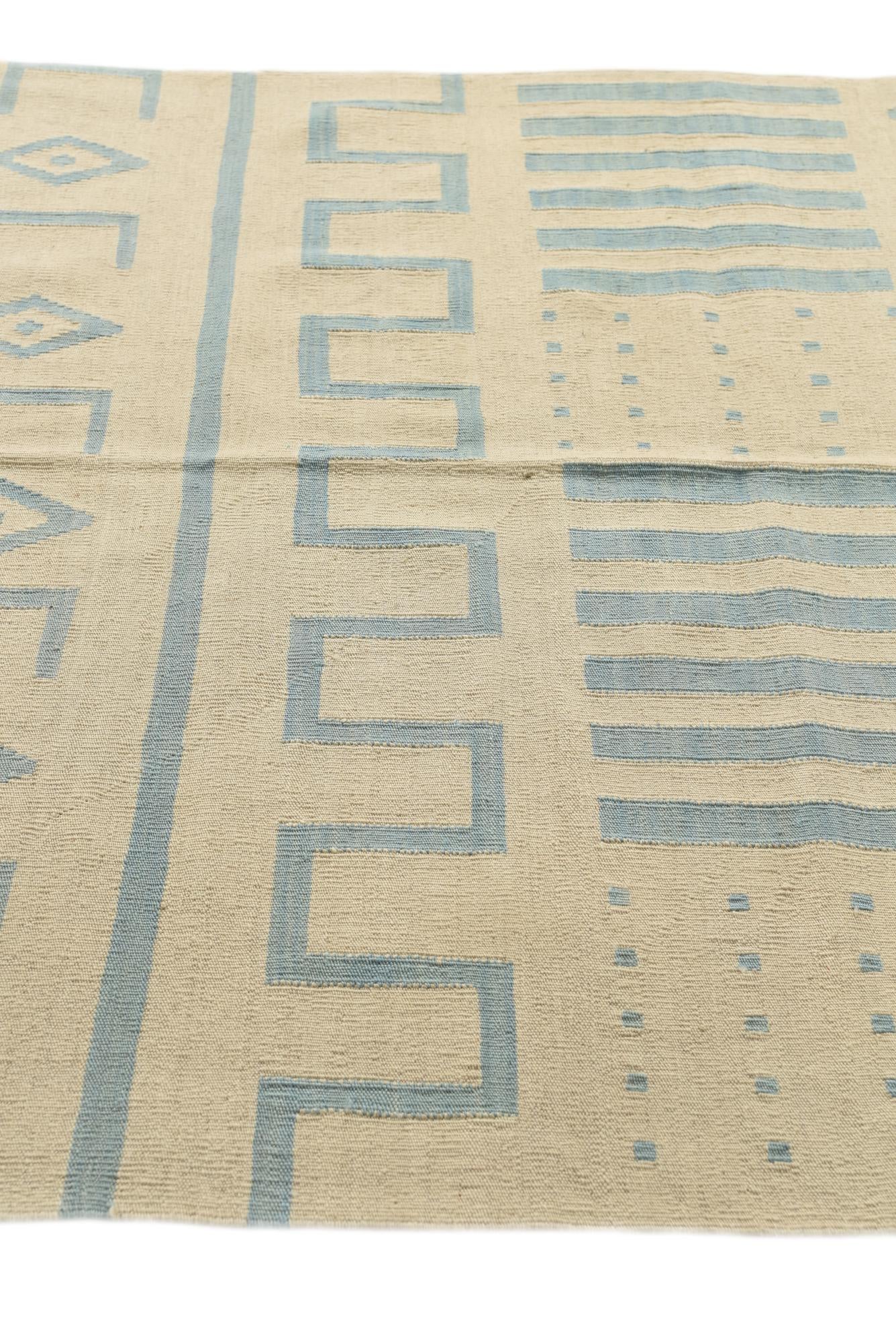 5' 2 x 6' 5 Hand Woven Kilim Modern Wool Rug