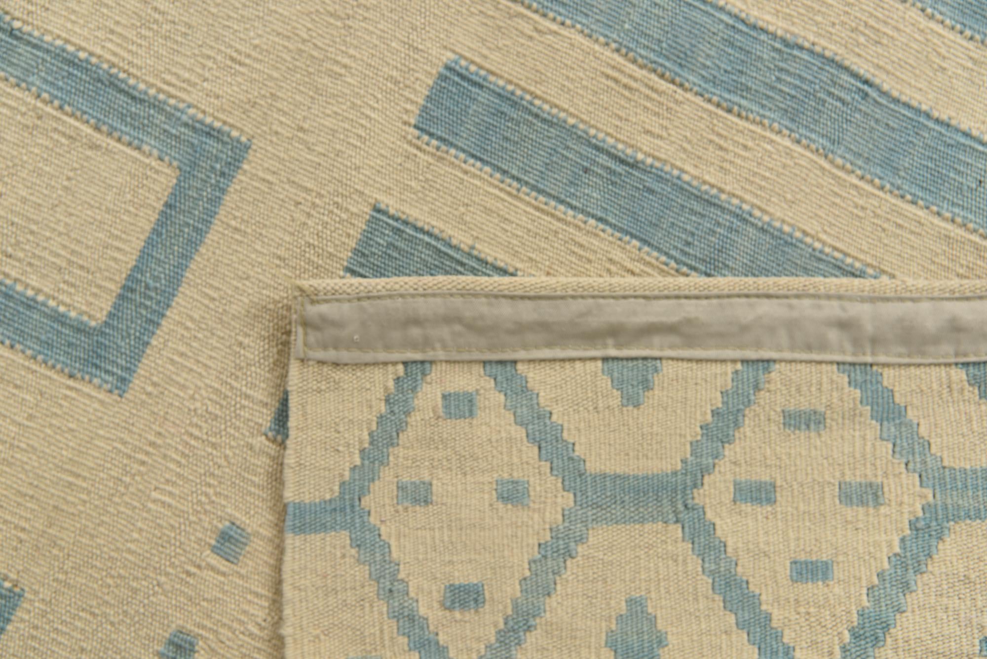 5' 2 x 6' 5 Hand Woven Kilim Modern Wool Rug