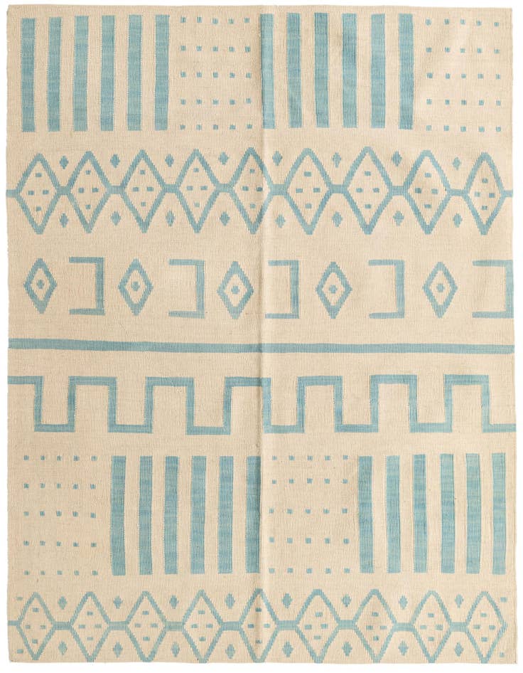 Detail image of 5' 2 x 6' 5 Hand Woven Kilim Modern Wool Rug