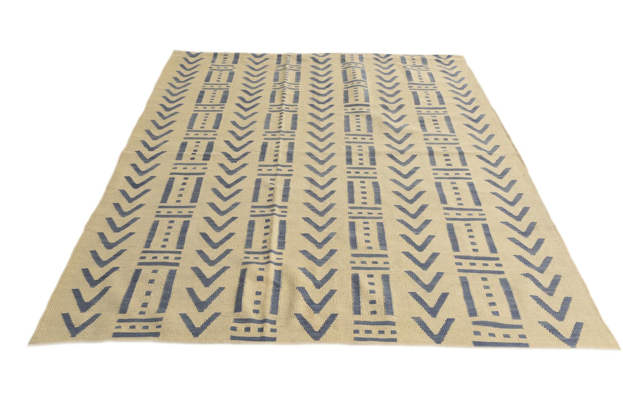 6' 2 x 7' 8 Hand Woven Kilim Modern Wool Rug