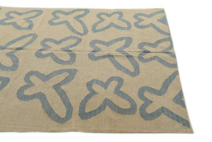 4' 10 x 6' 8 Hand Woven Kilim Modern Wool Rug