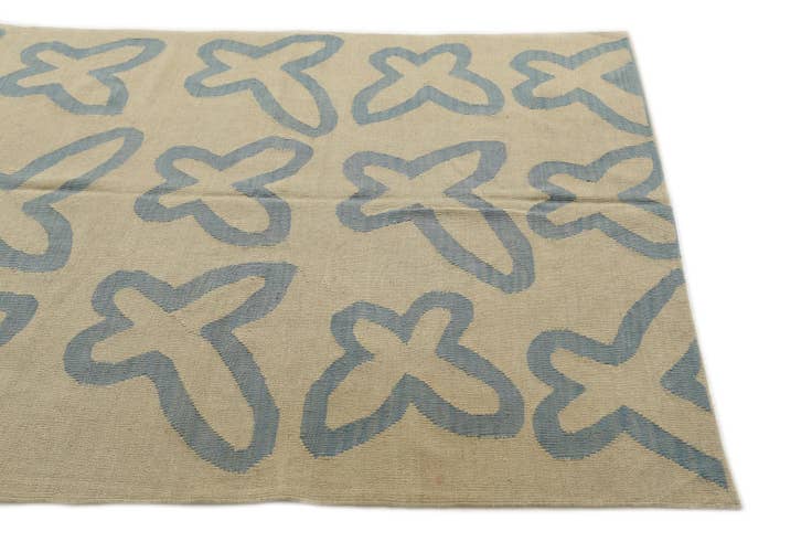 Detail image of 4' 10 x 6' 8 Hand Woven Kilim Modern Wool Rug