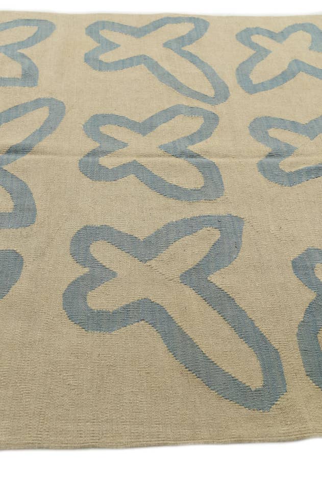 Detail image of 4' 10 x 6' 8 Hand Woven Kilim Modern Wool Rug