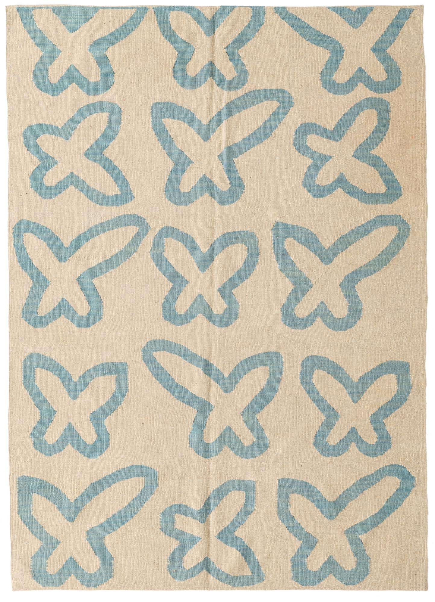 4' 10 x 6' 8 Hand Woven Kilim Modern Wool Rug