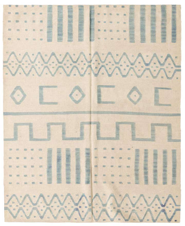 5' 4 x 6' 7 Hand Woven Kilim Modern Wool Rug