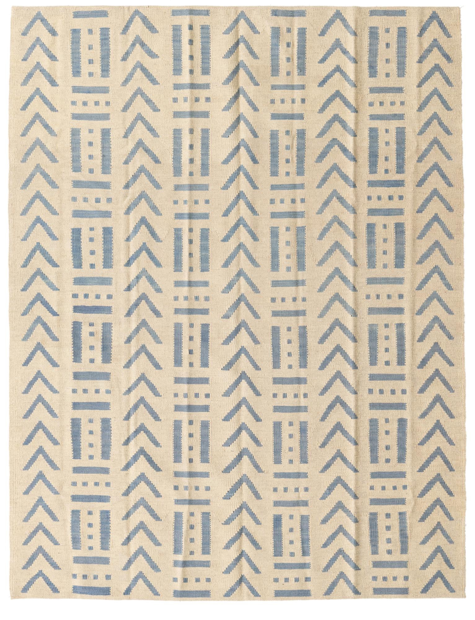 5' 2 x 6' 8 Hand Woven Kilim Modern Wool Rug