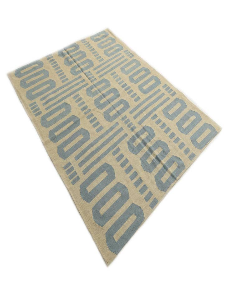 Detail image of 6' 1 x 7' 8  Hand Woven Kilim Modern Wool Rug