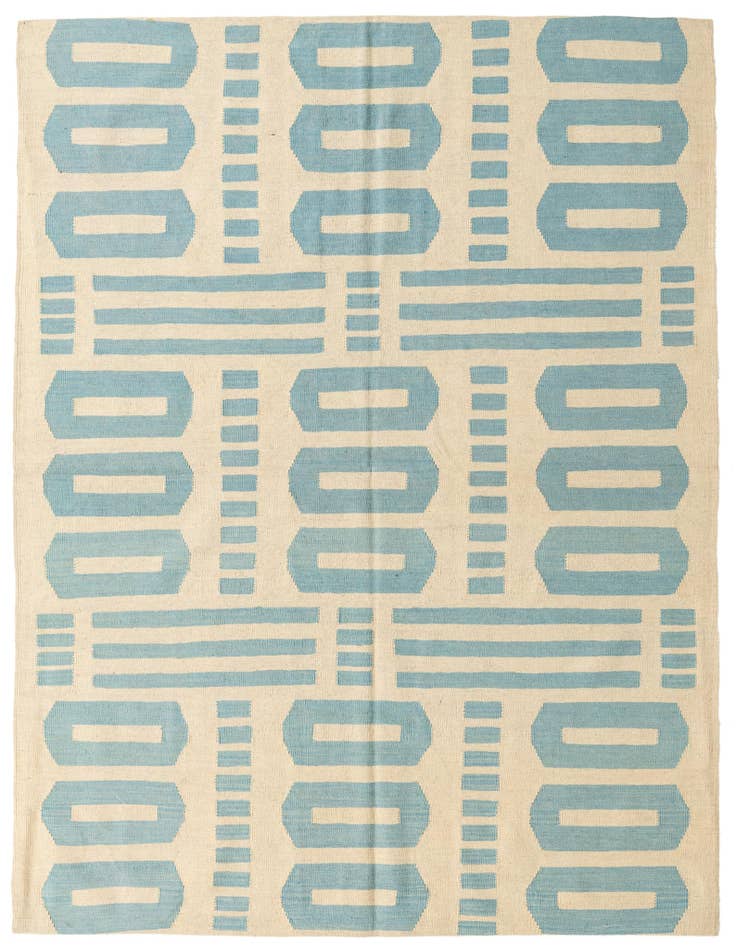 Detail image of 6' 1 x 7' 8 Hand Woven Kilim Modern Wool Rug