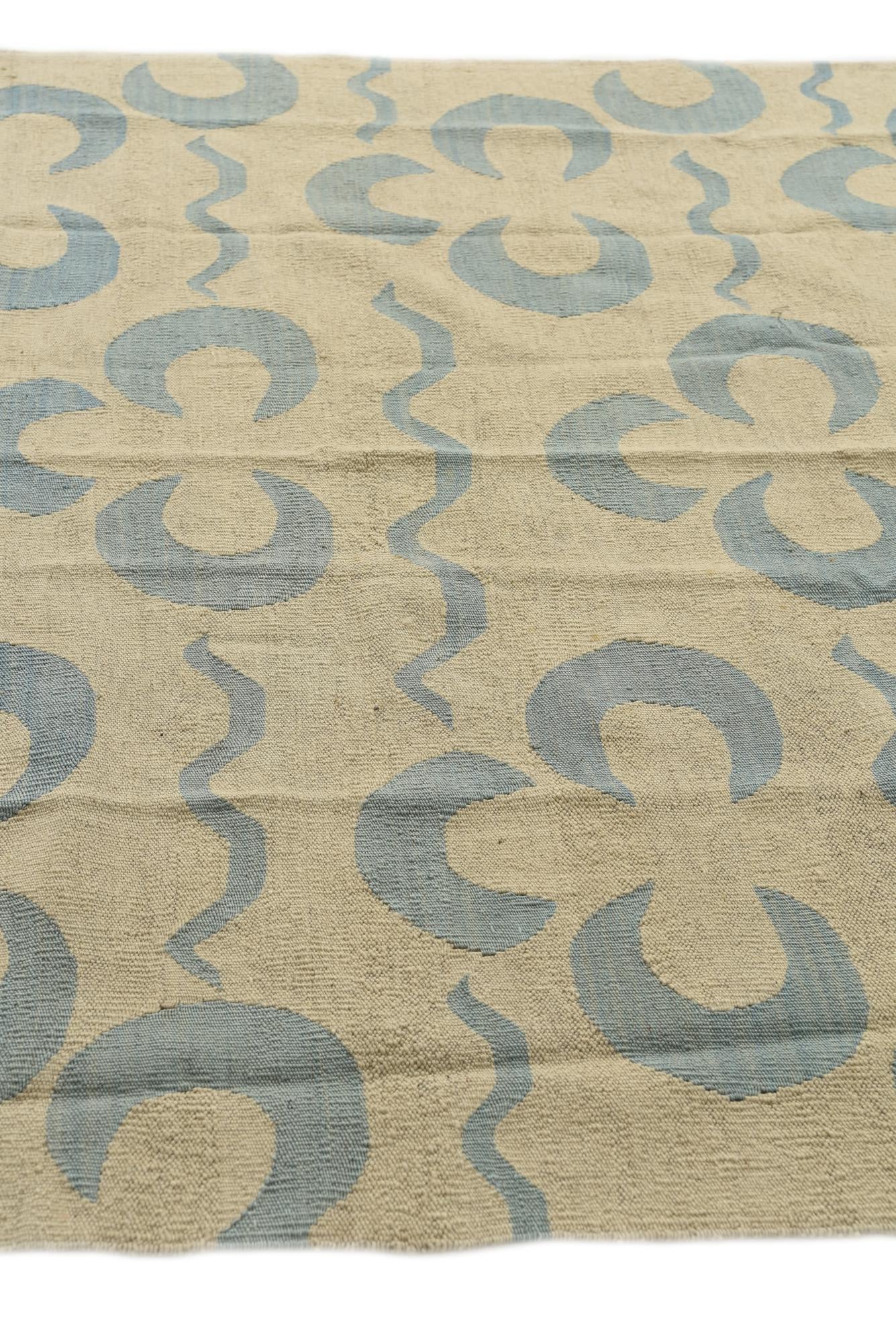 5' 2 x 6' 5 Hand Woven Kilim Modern Wool Rug