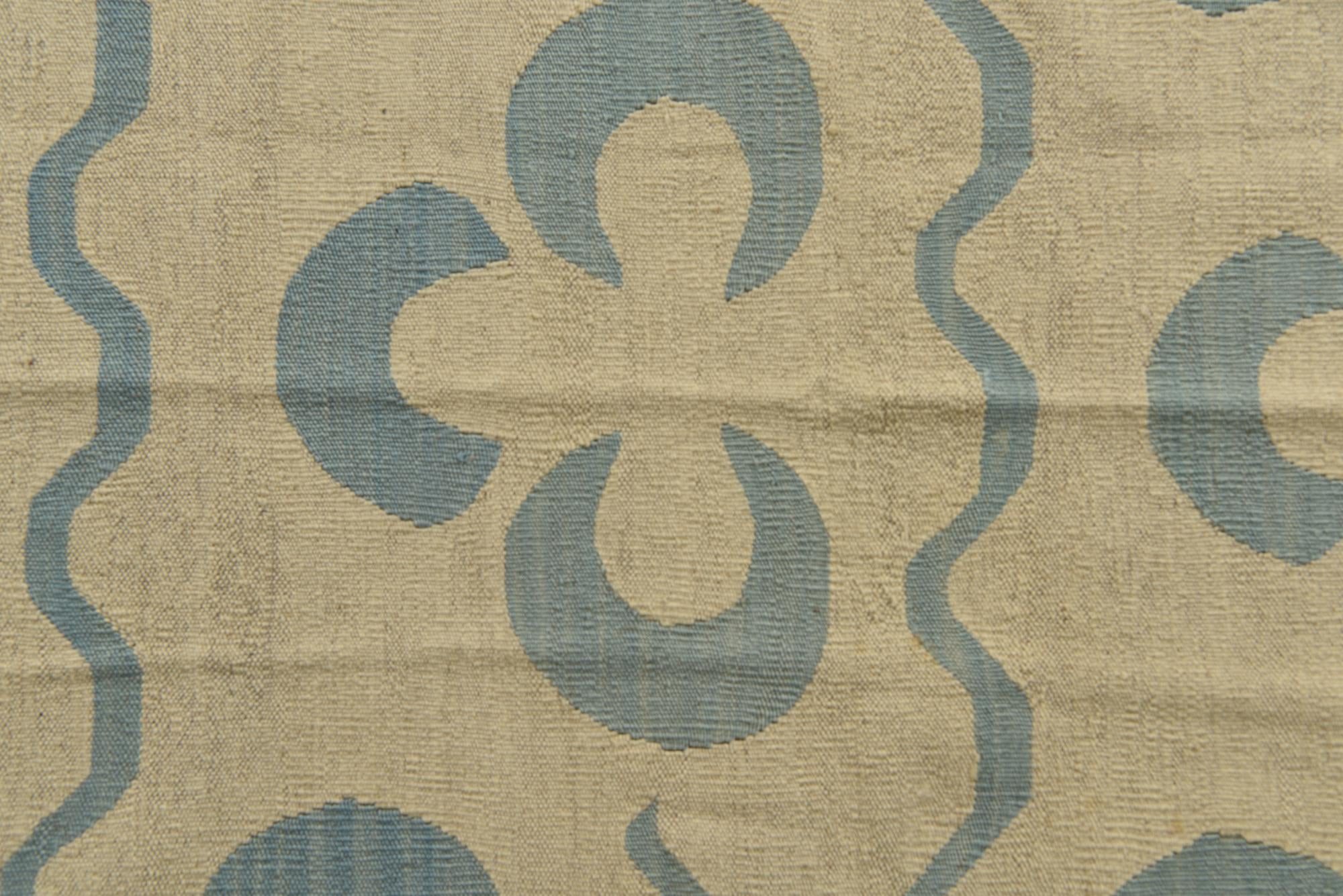 5' 2 x 6' 5 Hand Woven Kilim Modern Wool Rug