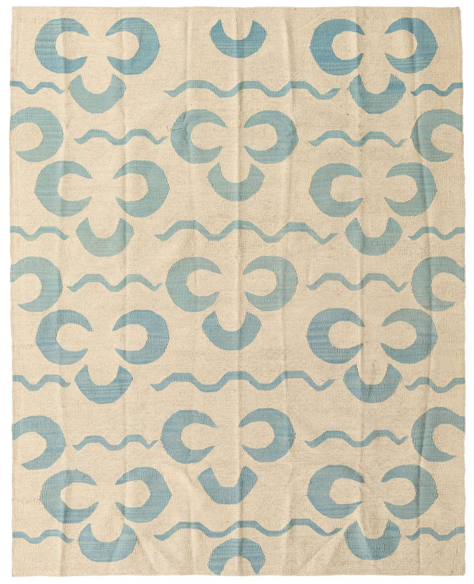 5' 2 x 6' 5 Hand Woven Kilim Modern Wool Rug