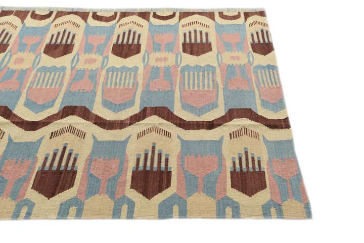 5' 4 x 6' 7 Hand Woven Kilim Modern Wool Rug