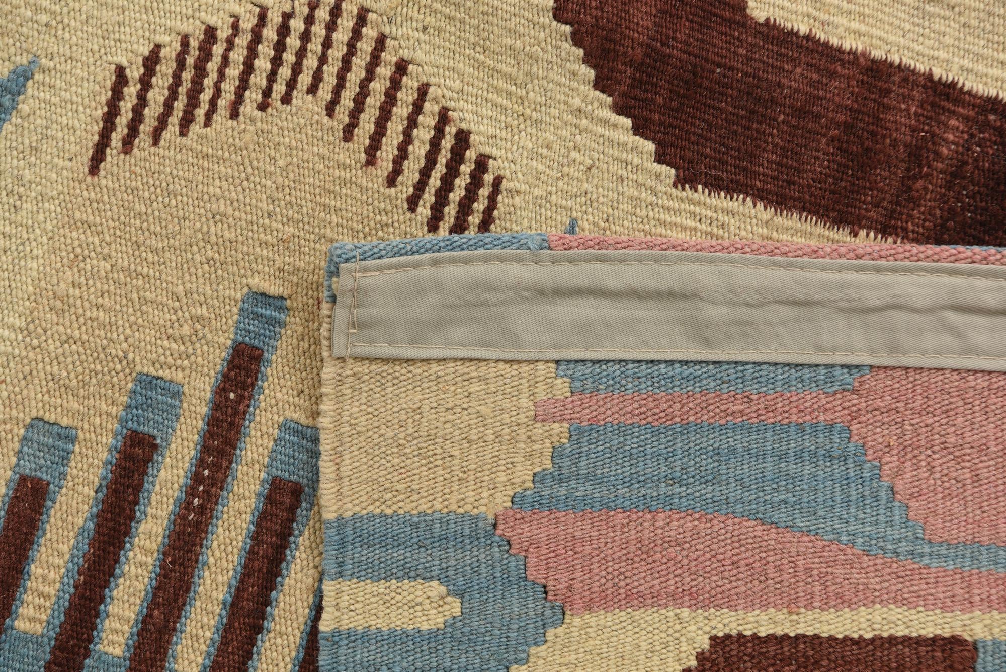 5' 4 x 6' 7 Hand Woven Kilim Modern Wool Rug